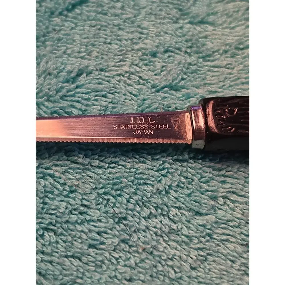 Vintage Letter Opener IDL No 98 Stainless Steel Black Handle Serrated